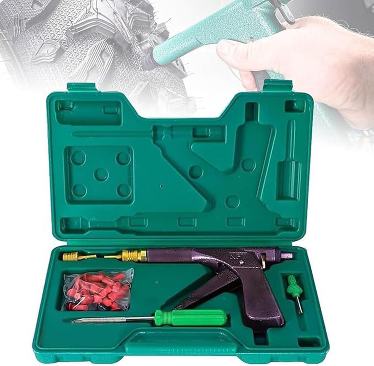 SnelShoppen - Glorivox Rapid Plug 2.0 B SET - Snelle Bandenreparatie Kit voor Auto's, Motoren en Vrachtwagens - Permanente Oplossing voor Lekke Banden