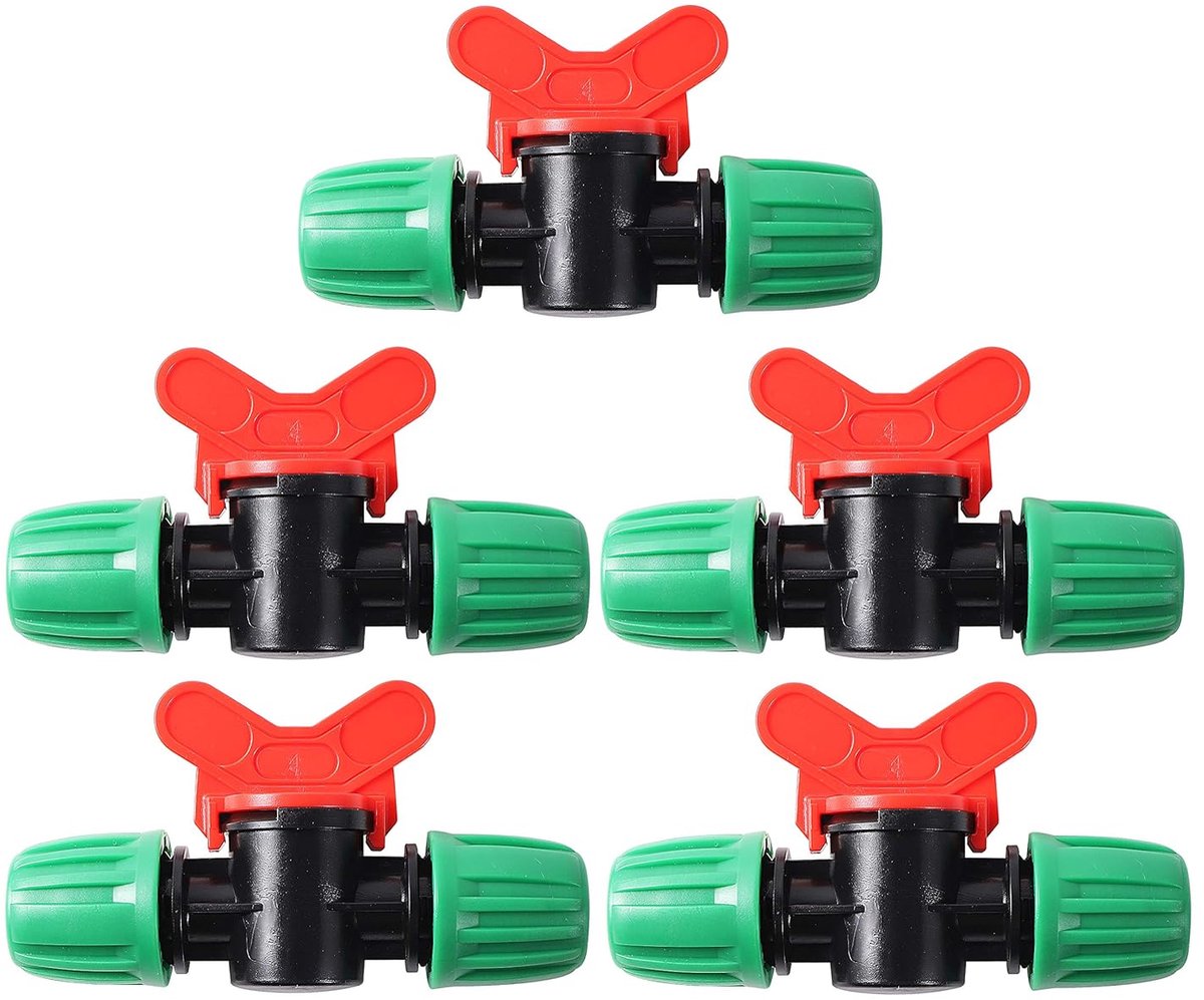 SnelShoppen - 5 Stuks Drip Irrigation Switch Valve 1/2 Inch Drupirrigatie Sluitklep - Barbed Gate Valve voor Tuin en Buiten