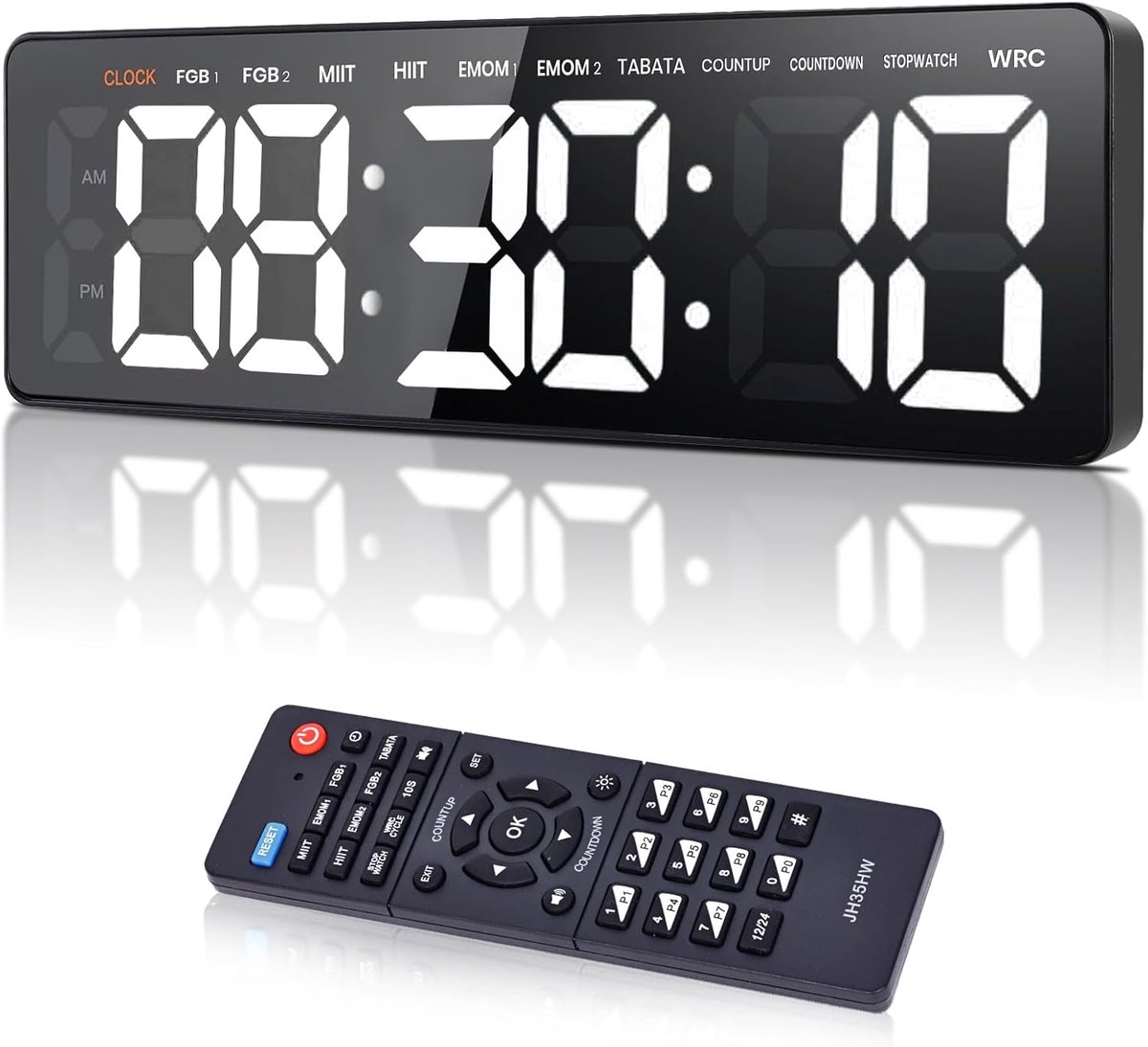 SnelShoppen - Fitness Training Gym Timer 13.2 Inch LED Wandklok met Countdown Stopwatch - Ideaal voor Crossfit, Workout Intervals, Thuis, Garage, Spor