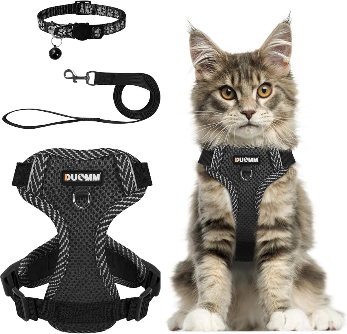 SnelShoppen - Cat Harness and Leash Set voor Kleine Katten en Honden - Verstelbare, Ademend, Reflecterende Cat Vest Harness met Leash - Ontsnappingspr