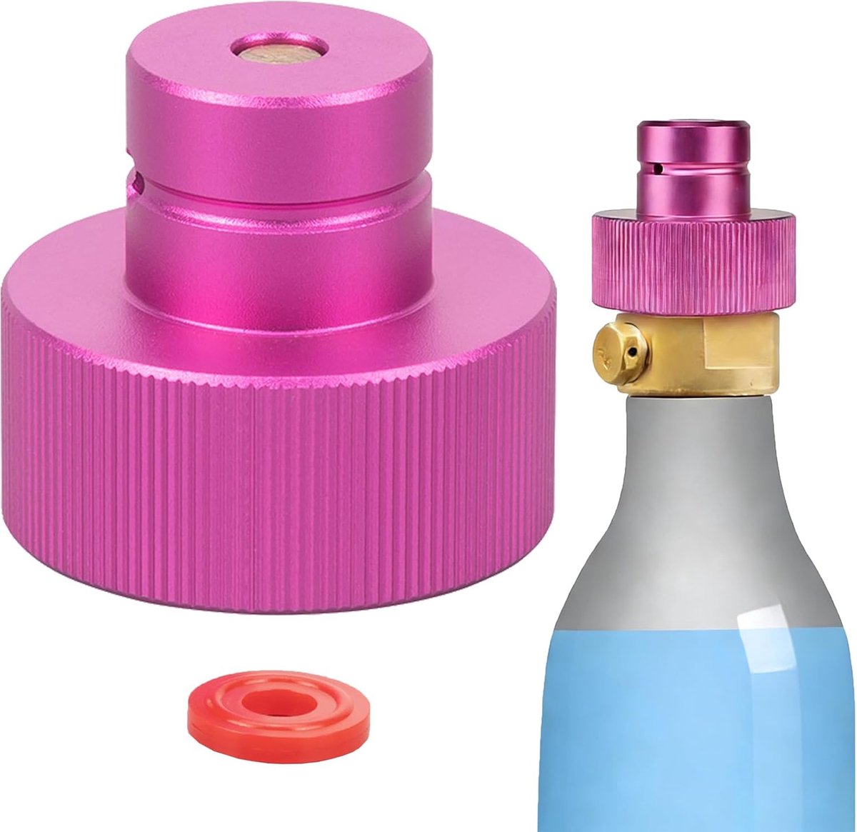 SnelShoppen - CO2 Quick Adapter voor Soda Maker, Universele TR21 Snelle Connect Adapter, Draadloze Quick Connect Valve, Lichtgewicht Aluminium Paars,