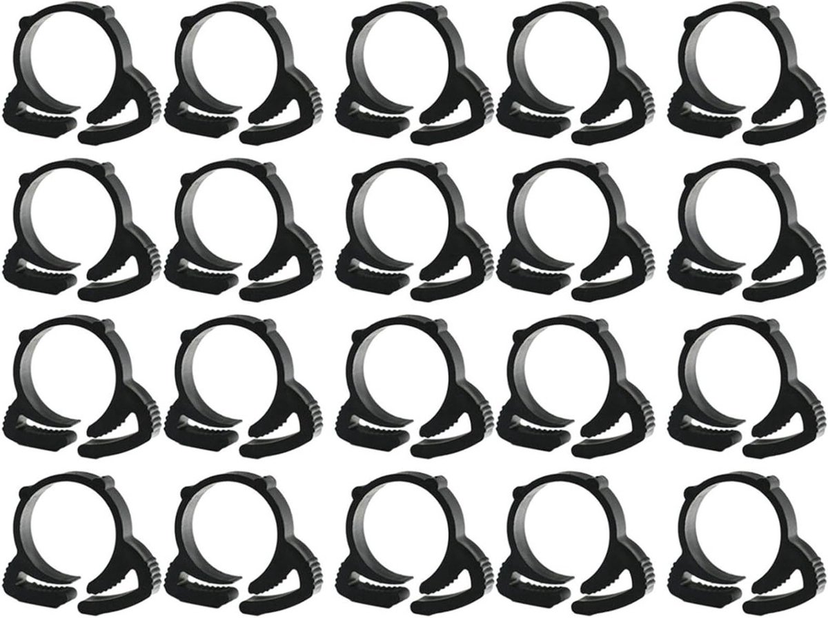 Slangklemmen Set - Klemmen Kit - Irrigatie Bevestigen - UV-gestabiliseerd Kunststof - 40 Stuks - Zwart