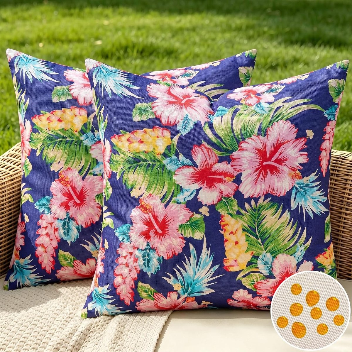 SnelShoppen - Cushion Cover 40 x 40 cm Outdoor Waterdicht Roze Bloemen Kussenhoezen voor Tuin, Balkon en Woonkamer Decoratie