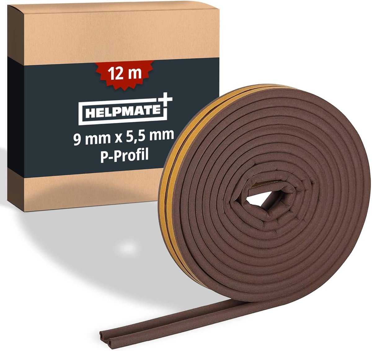 SnelShoppen - Zelfklevende Sealing Tape voor Ramen en Deuren, D-profiel 9 x 6 mm, Zwart, 12 m, Isolatie en Geluiddemping