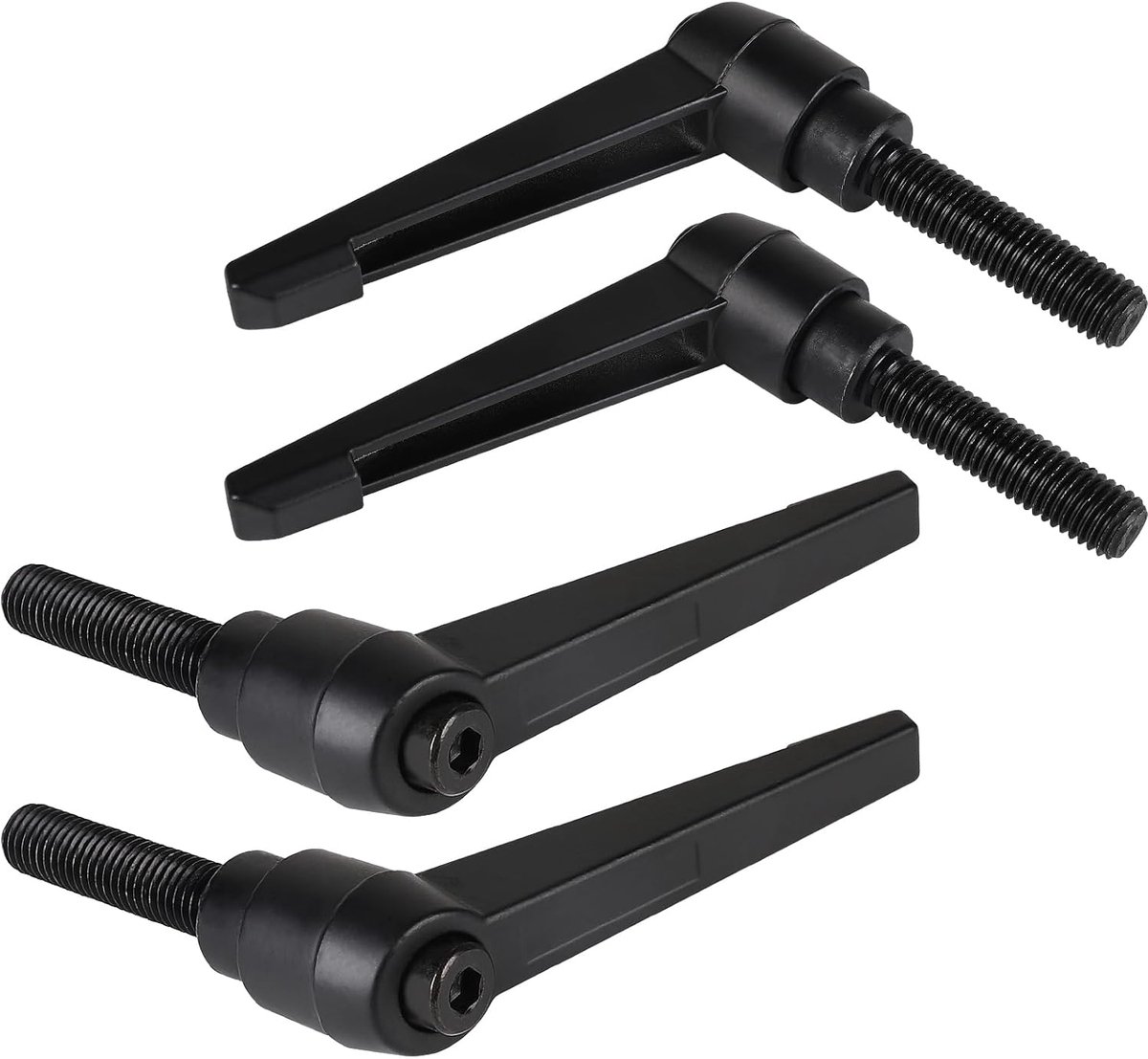 SnelShoppen - Set van 4 Verstelbare Klemhandgrepen M12-50 mm, Schroeven met Snelle Ontgrendelingshevel, Staal, Zwart - Perfect voor Klussen en DIY-pro