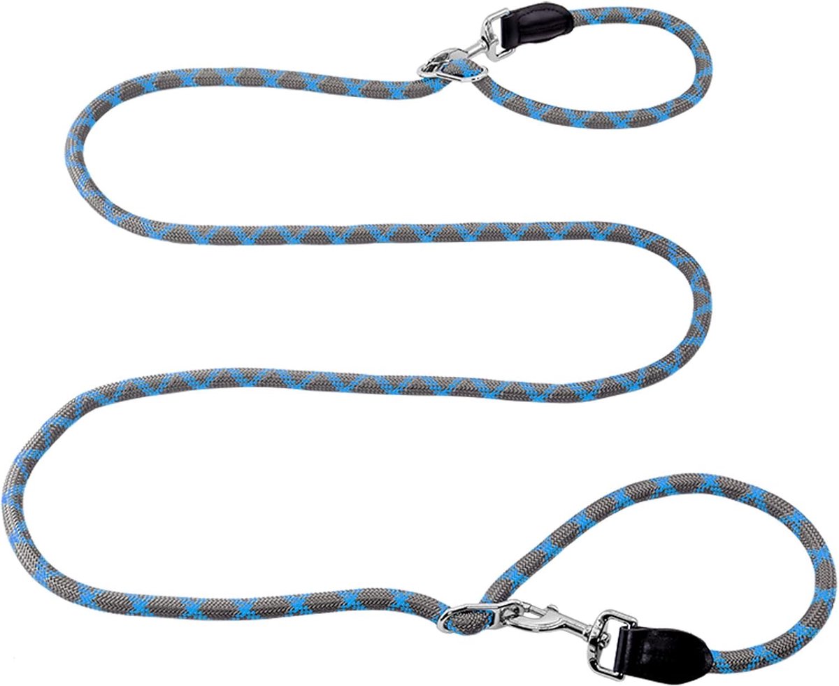 SnelShoppen - Handsfree Hond Leiband 2.6 m, 8-in-1 Multifunctionele Nylon Dubbele Leash met Reflecterende Stiksels, Verstelbare Taille Leash voor Hond