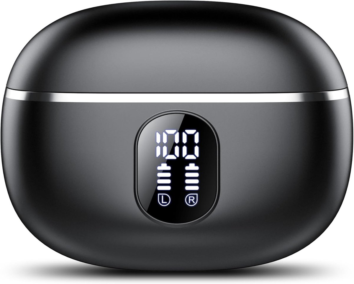 Thijox - Draadloze Oordopjes Bluetooth 5.3 met 50 Uur Speeltijd, 4 ENC Microfoons voor Geluidsonderdrukking, IPX7 Waterdicht, Sneeuwwit - Perfect voor