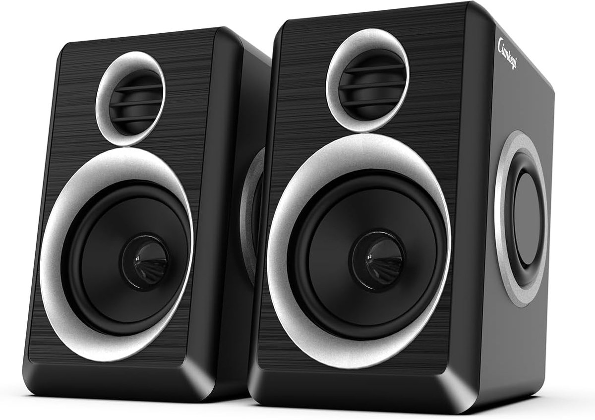 SnelShoppen - Computer Speakers 2.0 voor PC/Laptop, USB Powered met Diepe Bass, 3.5mm AUX In, Ideaal voor Desktop, Gaming, Muziek en Films