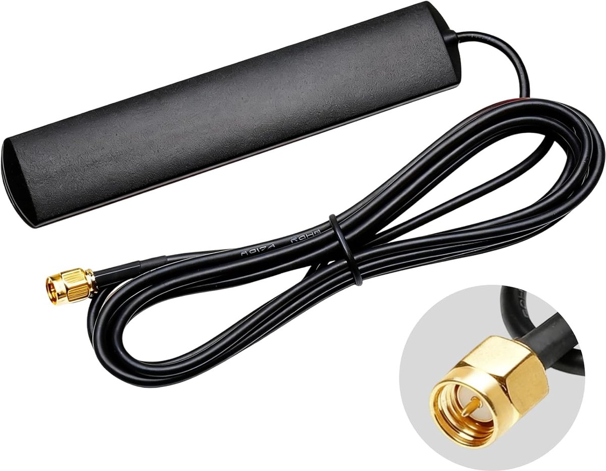 SnelShoppen - 4G LTE GSM Antenne 3m Omnidirectionele Adhesieve Houder met SMA Plug voor Auto, Voertuig, Hotspot, Router, Modem, 700-2600MHz