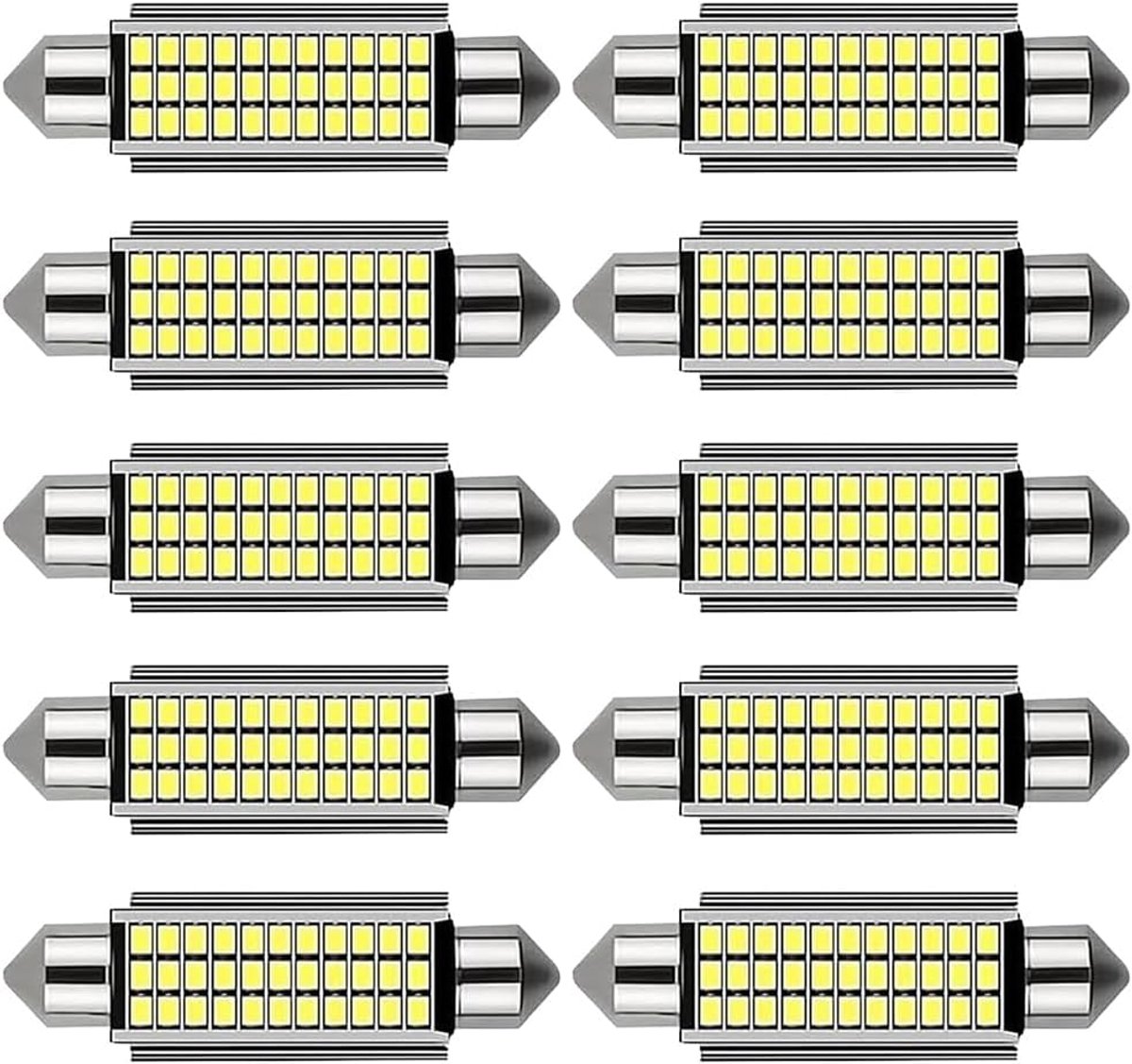 SnelShoppen - Car Interior Lights 41 mm LED 12V 3W Superhelder Witte Interieurlampen voor Auto - Plug and Play Leeslamp met 33 Lampbeads - Energiebesp