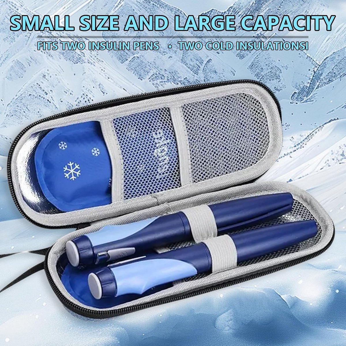 SnelShoppen - Insulin Cooler Bag - Portable Medicijn Koeltas met 2 Koelaccu's - Compact en Lichtgewicht - Ideaal voor Reizen, Camping en Dagelijks Geb