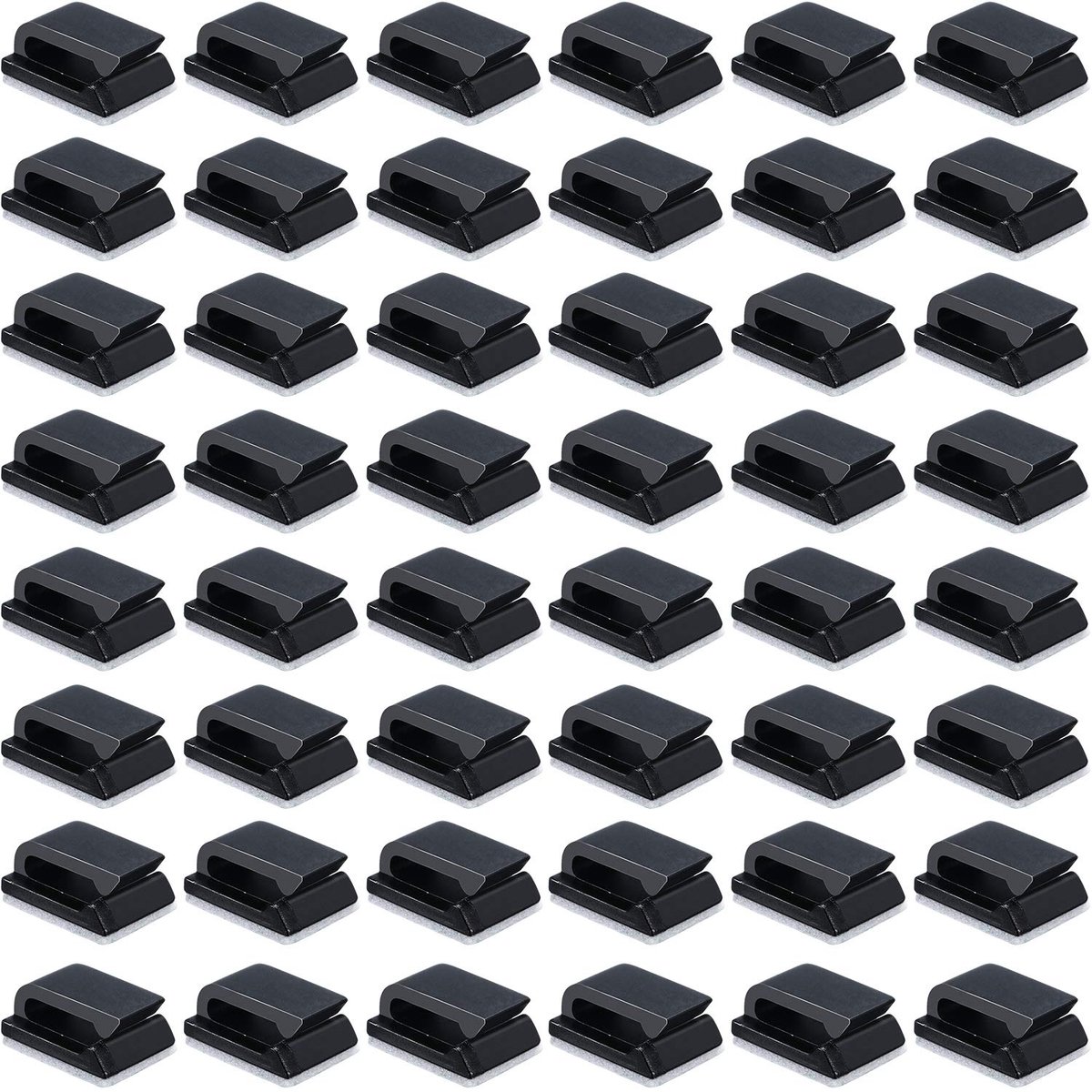 SnelShoppen - Pack van 50 Zelfklevende Kabelclips, Elektrische Draadclips, Kabelbeheerclips voor Auto, Kantoor en Thuis (13x10mm, Zwart)