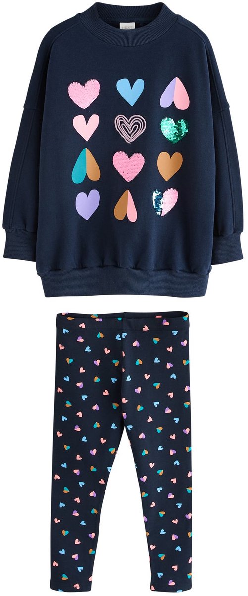 Next - Meisjes - Set van sweatshirt en legging - Blauw