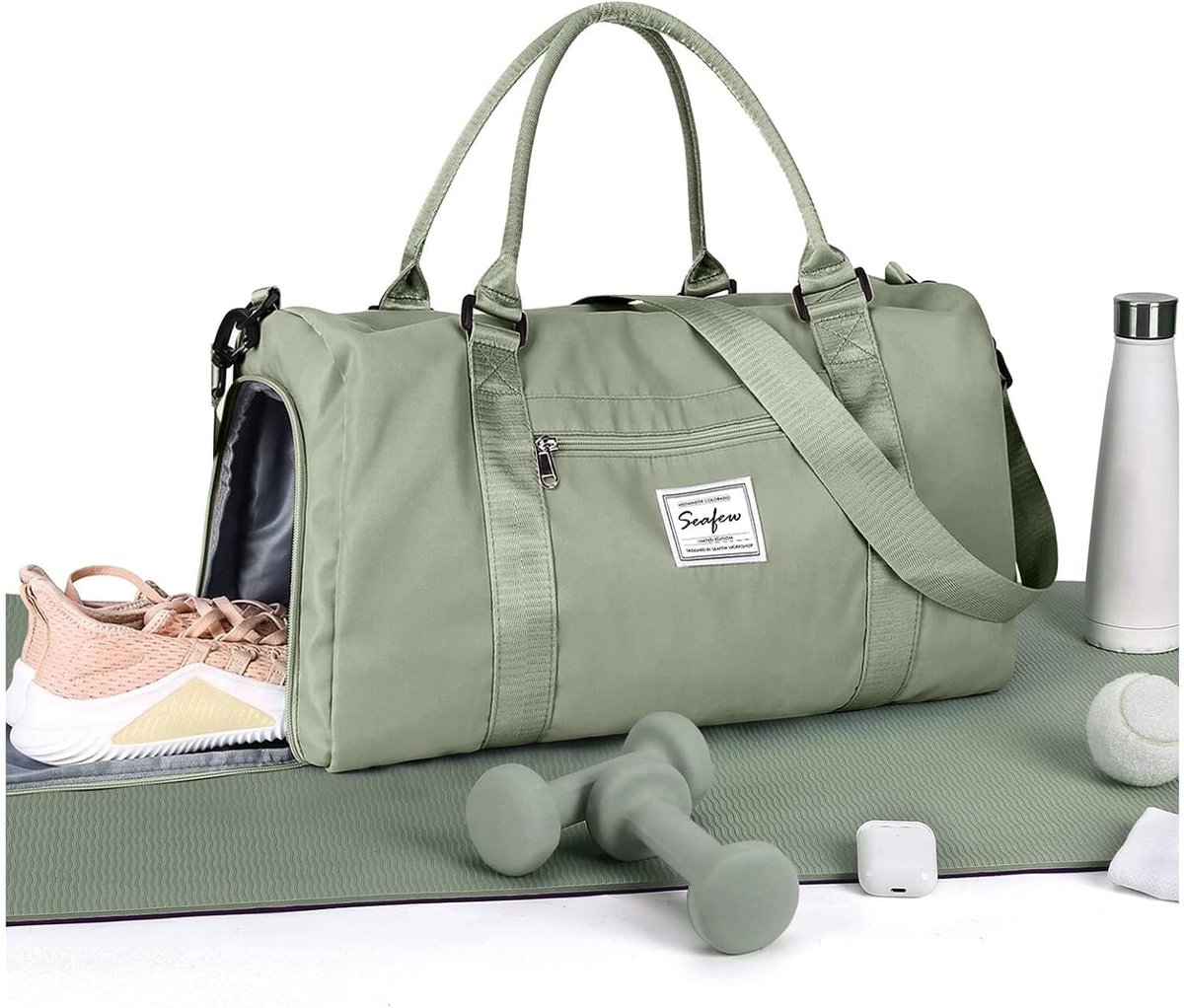 SnelShoppen - Sporttas Voor Mannen en Vrouwen - Fitness Bag met Schoencompartiment en Droog/Wet Compartiment - Ideaal voor Training, Weekend en Reizen
