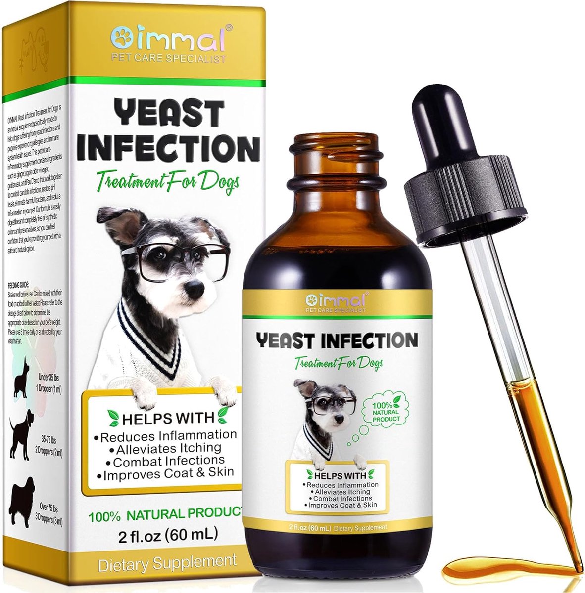 SnelShoppen - Honden Huidinfectie Behandeling, Jeukverlichting voor Honden, Schimmel- en Allergie Behandeling, Natuurlijke Kruidenformule, 100ml