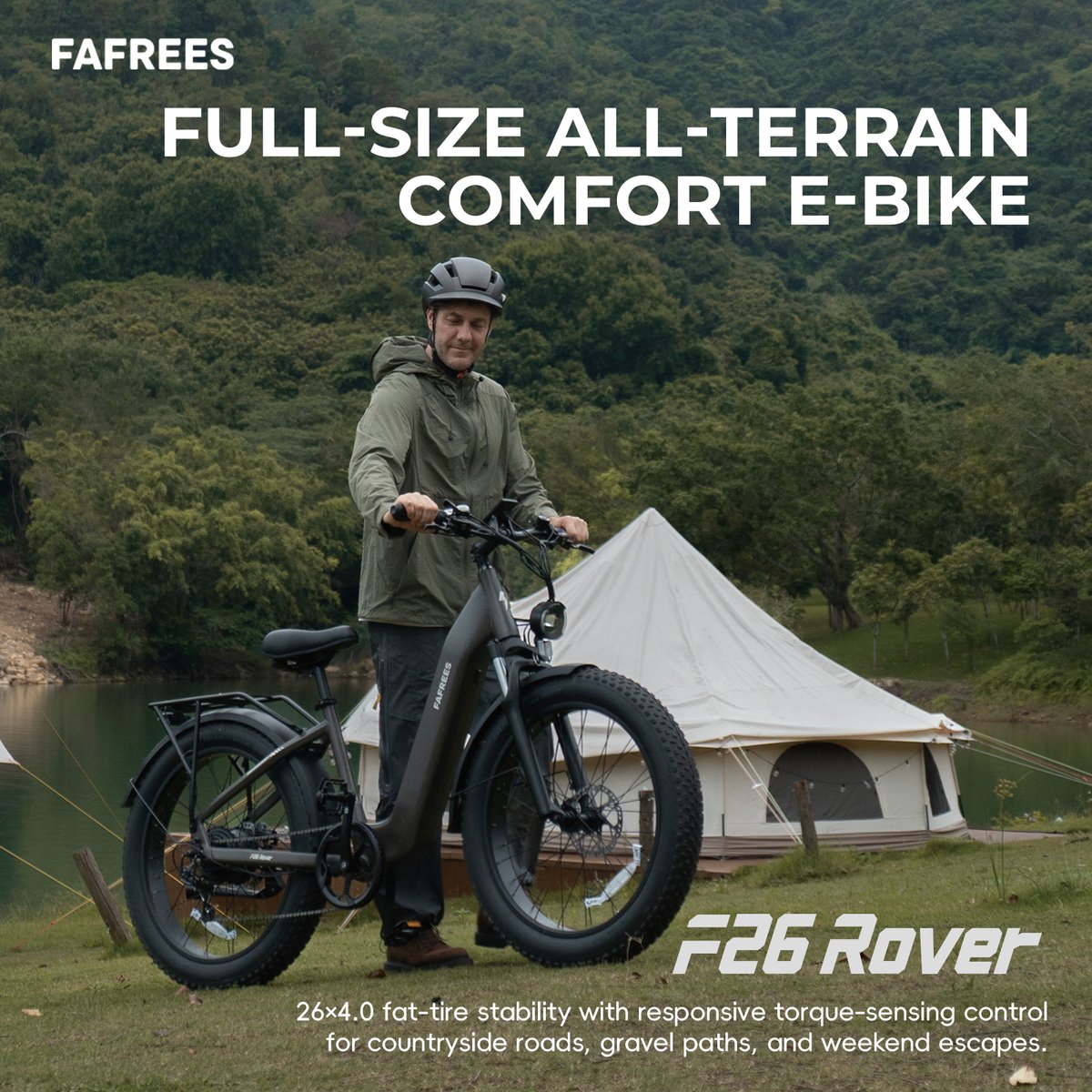FAFREES F26 Rover Full-Size All-Terrain E-Bike – 48V 20Ah Accu, 95km Bereik, 55Nm Koppel, 26"x4.0" Vetbanden-Blauw thumbnail 5