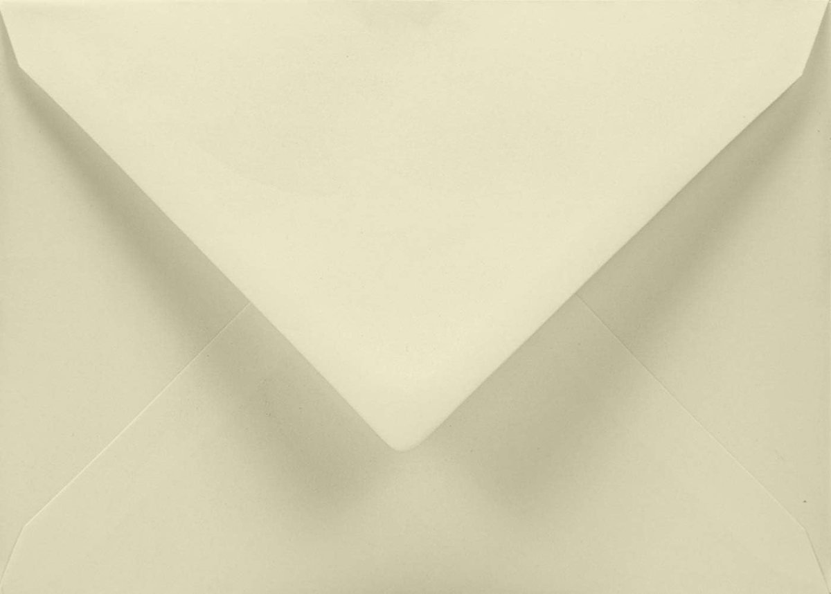 SnelShoppen - Netuno 50 ivoorkleurige C6 enveloppen zonder venster puntflap met natte lijm 114x162mm 120g Aster Smooth voor uitnodigingen verjaardagsk