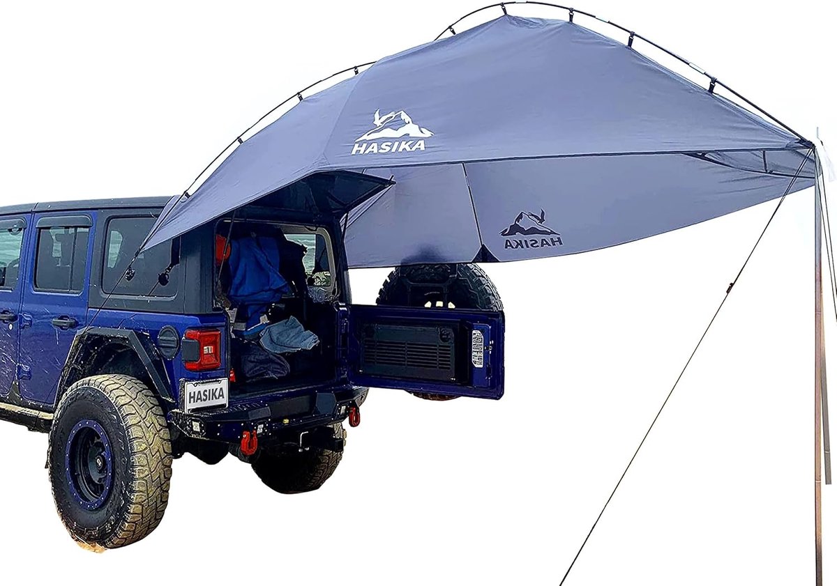 SnelShoppen - Hasika Luifel Camper Trailer Dakkamer Tent voor 6 Personen - UV Bescherming, Waterdicht, Duurzaam 210T Polyester, Ideaal voor Strand Cam