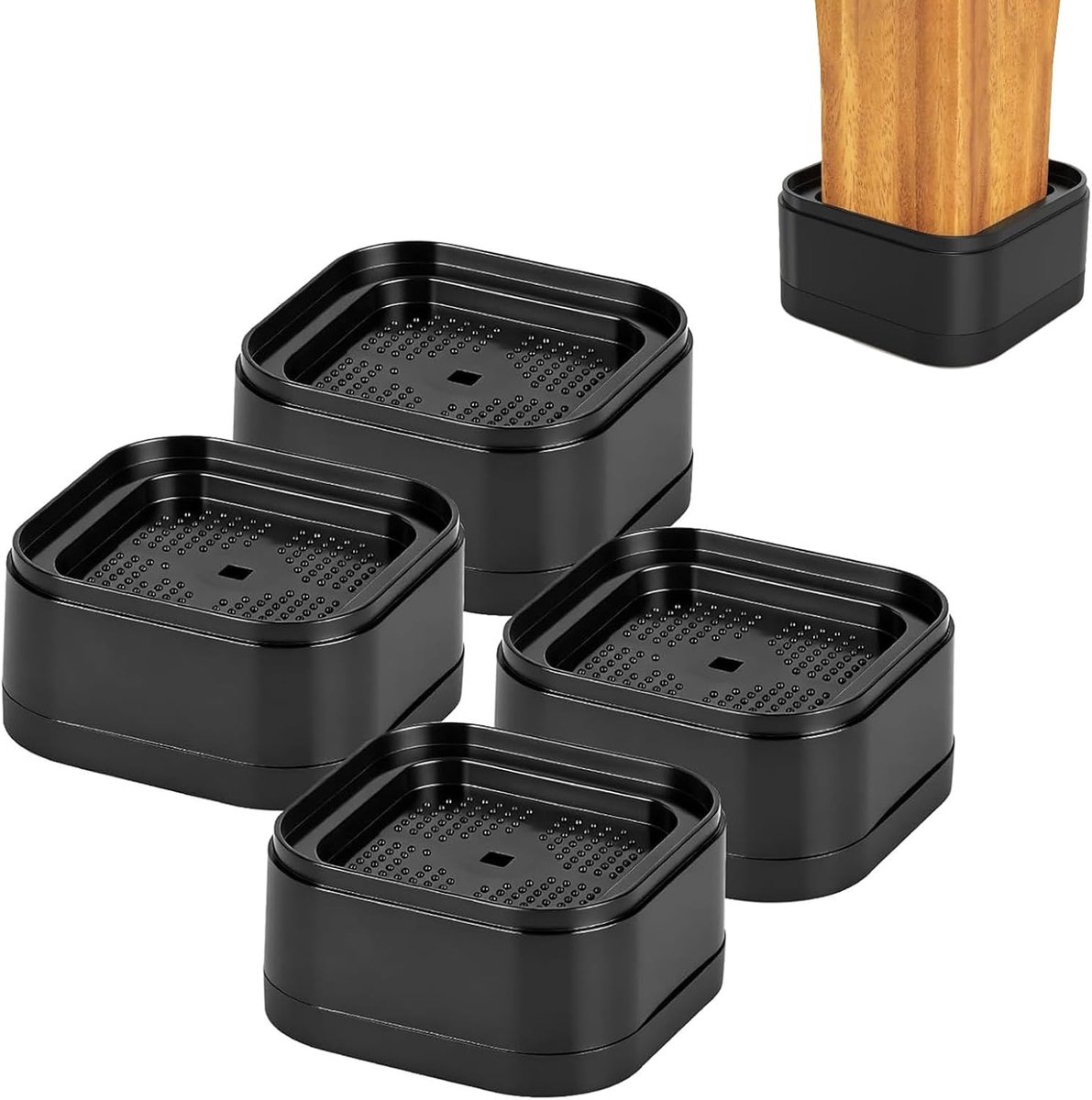 SnelShoppen - Furniture Risers 6.5cm - Stapelbare, Non-slip Ondersteuning voor Meubels, Wasmachine en Fitness - PP TPE Antislip Voeten voor Sofa's en
