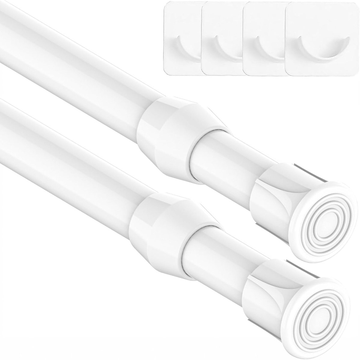 SnelShoppen - Uitschuifbare Dragers voor Gordijnen - 2-delig Set - Wit - 75-95 cm - Ideaal voor Keuken, Badkamer, Kledingkasten en Doe-Het-Zelf Projec