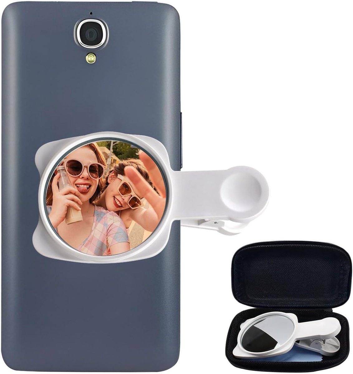 Draagbare Vlog Selfie Monitor Clip met Breedhoek Spiegel voor Telefoon Achtercamera, Ideaal voor Perfecte Opnames en Vlogs