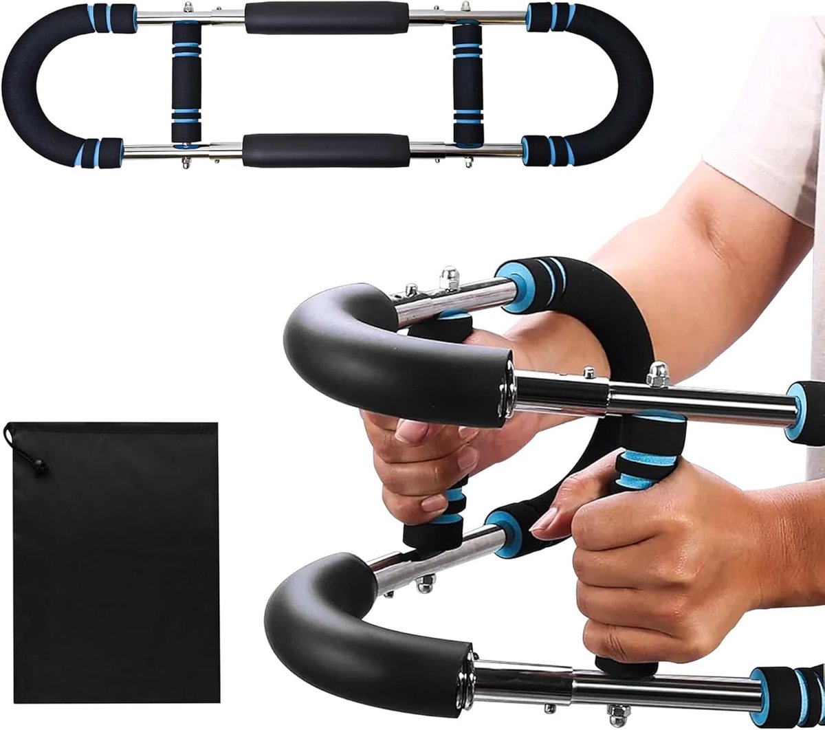 SnelShoppen - Muscle Fit Device - 3 Holes en 5 Niveaus Instelbare Borsttrainer voor Mannen - Afneembare Armtrainer 30-50 kg - Draagbaar Veerweerstands