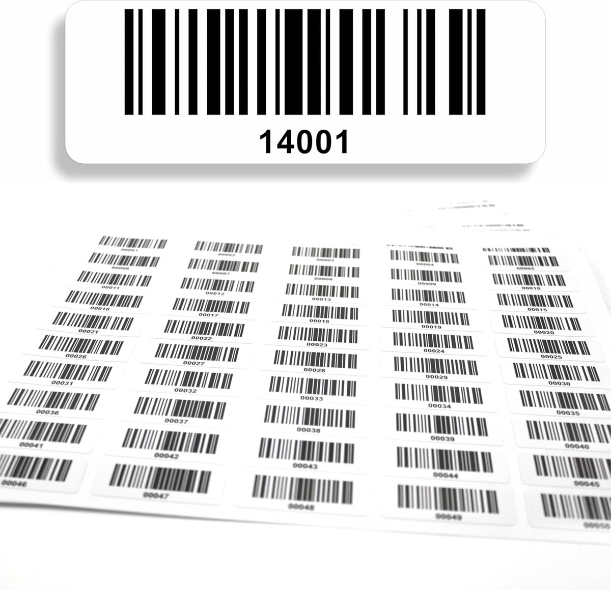 SnelShoppen - Barcode label 1.000 stuks zelfklevend 5-cijferig 14001-15000 voor elektrische testen, DGUV keurmerk, lijncode elektrische engineering co