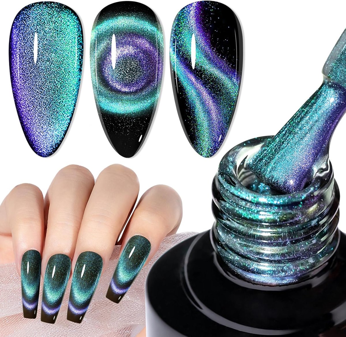 SnelShoppen - 9D Cat Eye UV-Gel Nagellak - Chameleon Magnetisch Glitter met LED Soak Off en Magnet - 10ml voor Feest, Bruiloft, Dagelijks Gebruik