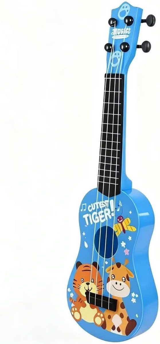 SnelShoppen - 42cm Kinder Gitaren en Snaren Instrumenten voor Kinderen, Ukulele Gitaar met 4 Verstelbare Snaren (Diep Blauw) voor Feesten, Tuin en Spe