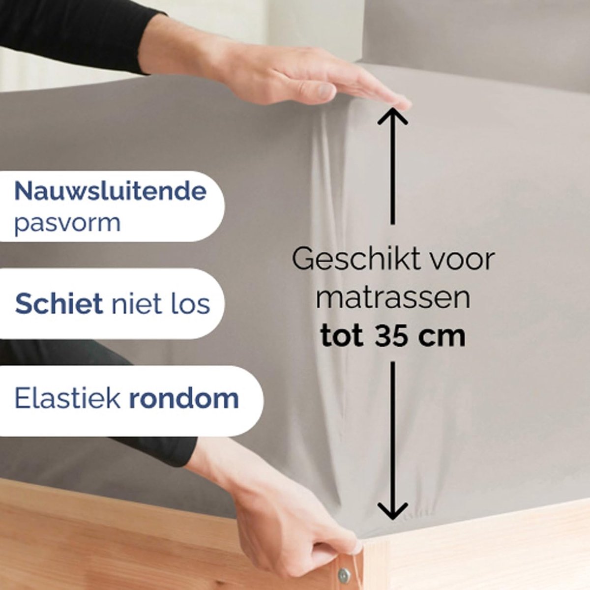SnelShoppen - 4-delige Laken Set Lichtgrijs - Fitted Sheet 90x190 cm, Flat Sheet 170x240 cm, Microfiber Polyester, OEKO-TEX, Geschikt voor Matrassen t