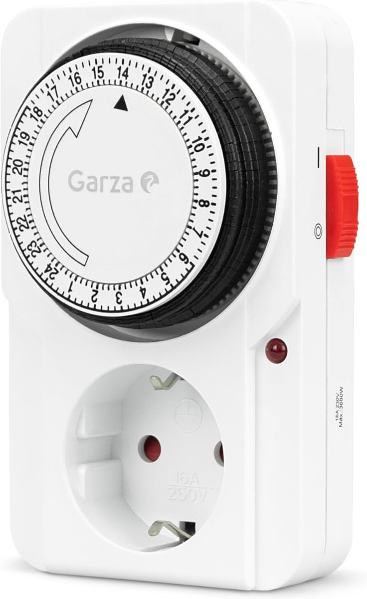 SnelShoppen - Analoge Timer voor Binnengebruik - 24-uurs Programmeren, Kindveilig, Compact Design, Wit, Ideaal voor Thuis en Keuken