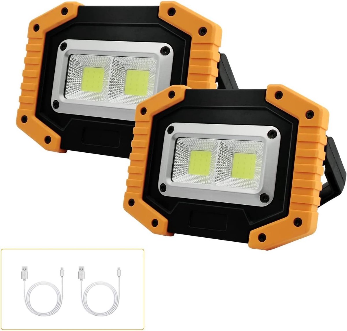 SnelShoppen - Akku LED Werkstrahler 30W - Draagbare COB Bouwlamp - Oplaadbare Verlichting - Superhelder 2000lm - Ideaal voor Camping, Tuin, Klussen en