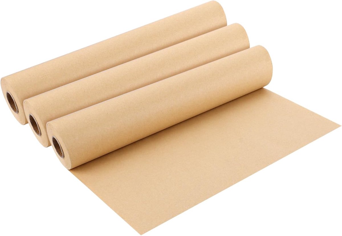 SnelShoppen - 3-pack Kraftpapier Rol 38 cm x 30 m - 65 g/m² Bruin Inpakpapier voor Verhuizing, Verzending, Cadeaupapier, Scheurvast & Beschermend