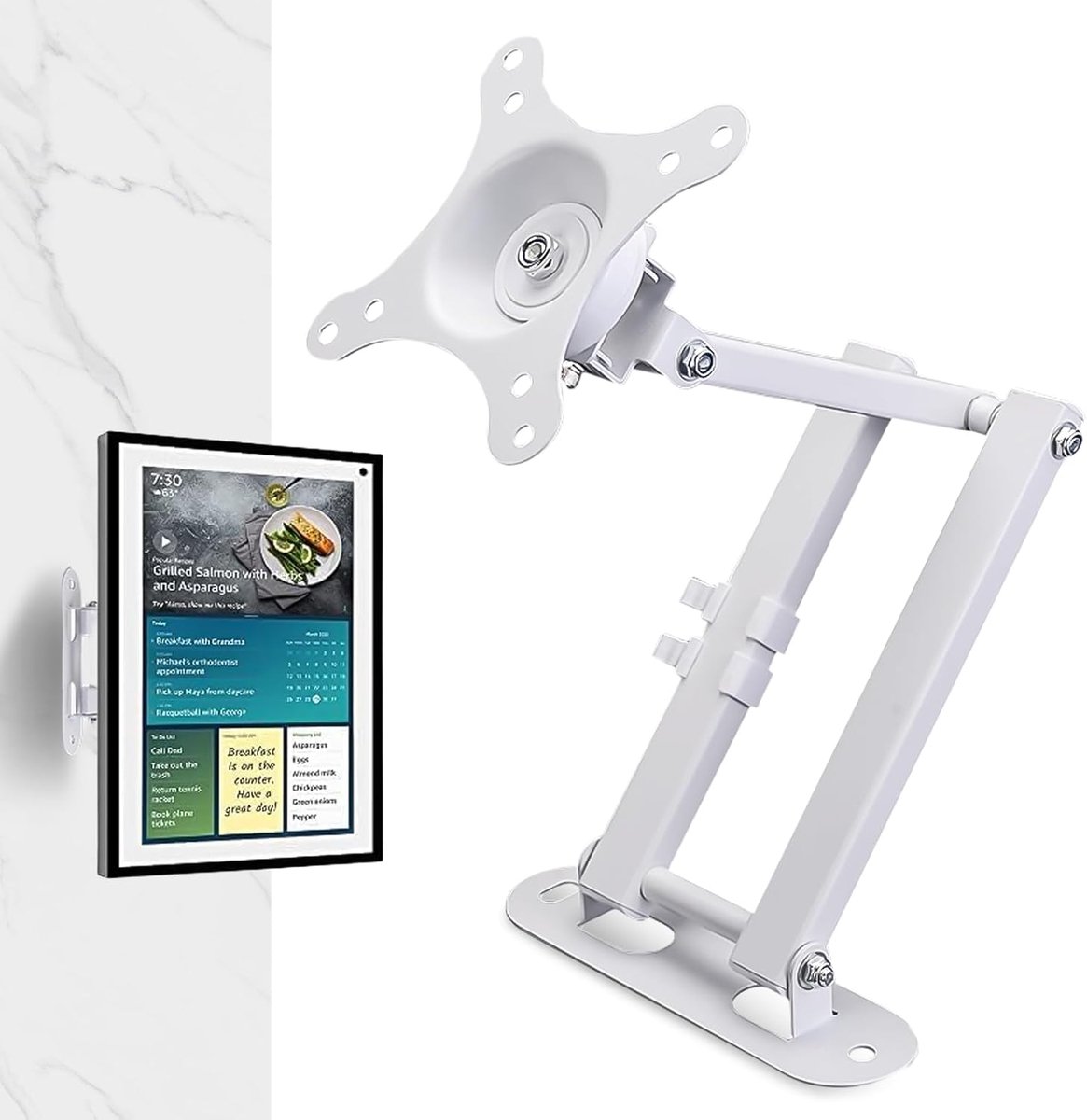 Thijox - TV-monitor muurbeugel draaibaar 10-32 inch, verstelbare universele houder voor plasma en gebogen schermen, 100x100, 75x75 mm, wit