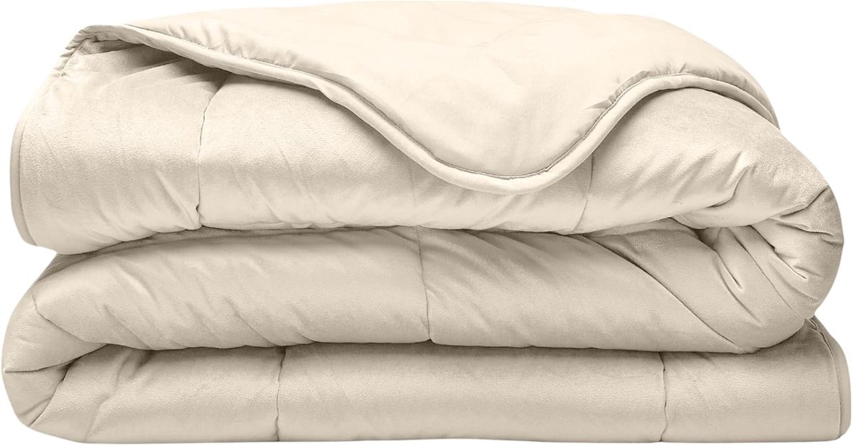 SnelShoppen - Sleeptime Dekbed zonder Overtrek - Superzacht Velvet - Taupe/Grijs - Eenpersoons 140 x 200 - Wasbaar & Drogergeschikt - Hotel Chique Lux