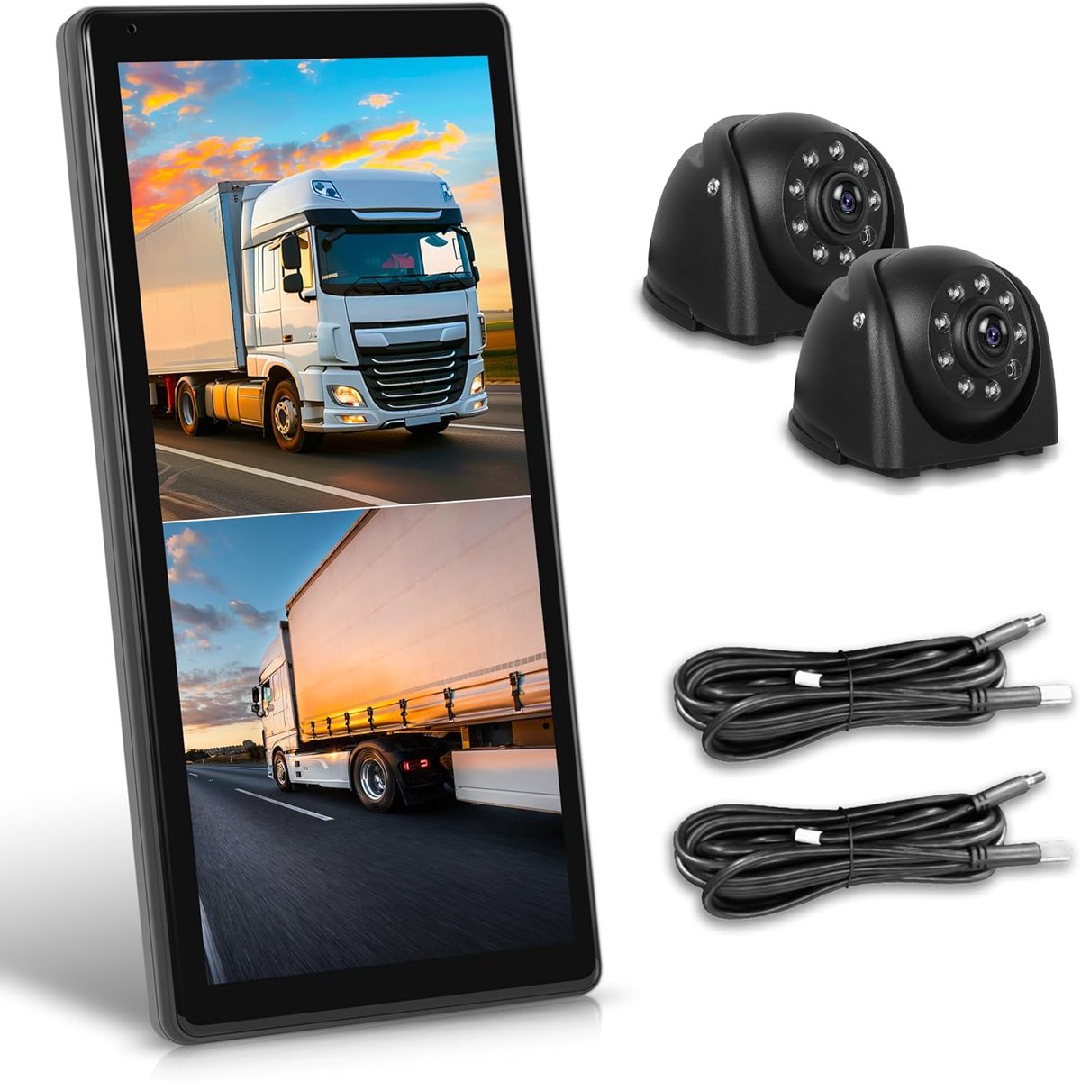 Thijox - Vrachtwagenspiegel Dashcam met 2 Achteruitrijcamera's, 10,36 Inch Verticaal Scherm, IP67, BSD-systemen, DVR, Loopopname voor Vrachtwagen en B