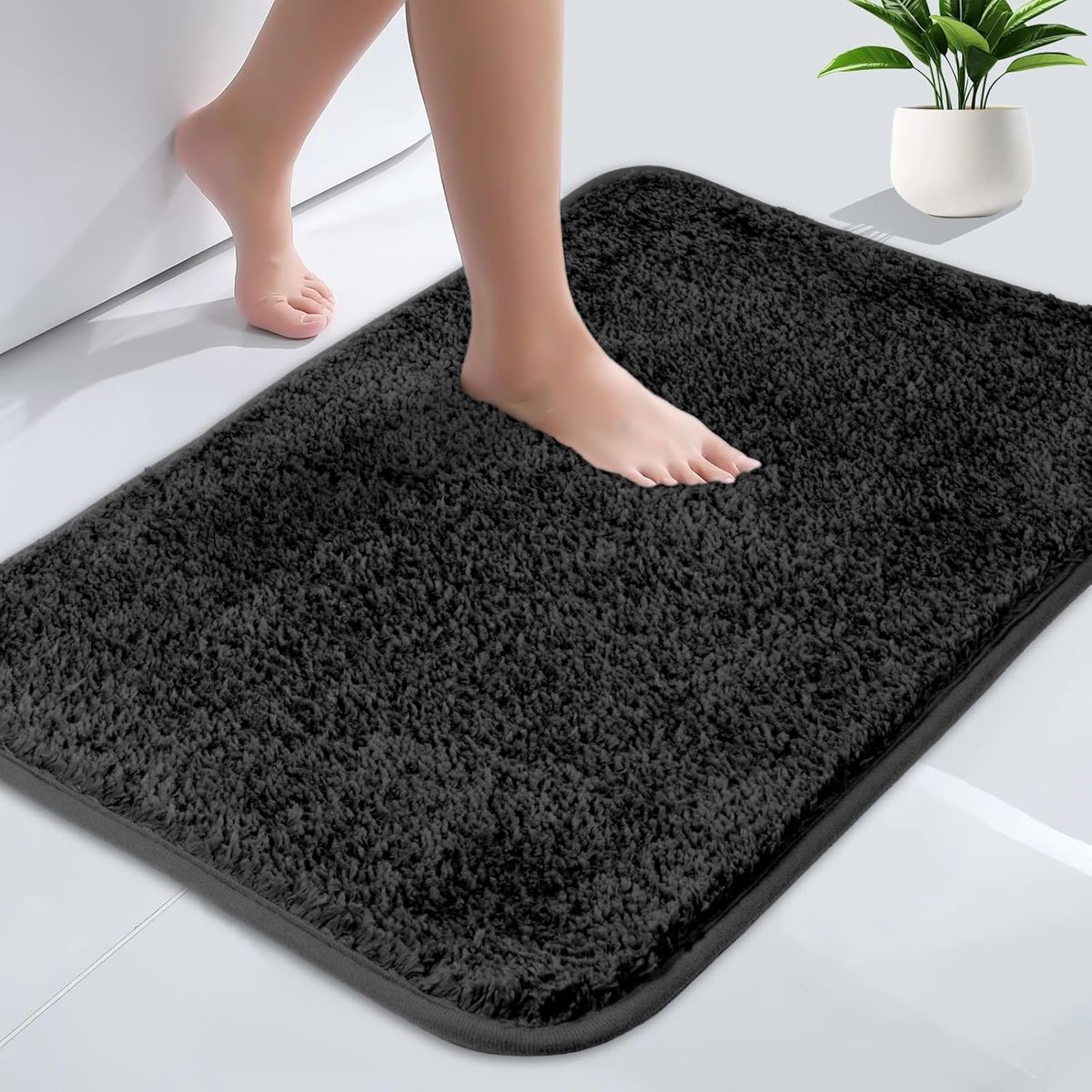 SnelShoppen - Absorbente Toilet Mat - Antislip Extra Zachte Badkamer Mat - Microfiber Fluffy Shaggy Toilet Rug - Machinewasbaar - Sneldrogend Badmat -