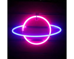 SnelShoppen - NIWWIN Neon LED Lights - Battery Powered Bedside Lamp - Kleurige Neon Verlichting voor Slaapkamer, Kinderkamer, Feesten, Vakanties, Verj