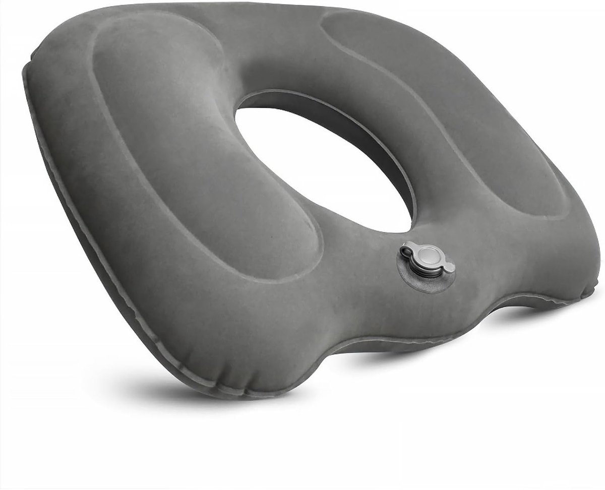 Zitring voor Hemorrhoïden, Grijs, Antidecubitus, Donutvormige Kussen voor Rolstoelen, Bureaustoelen en Autozitplaatsen, Ideaal voor Reizen en Comfort