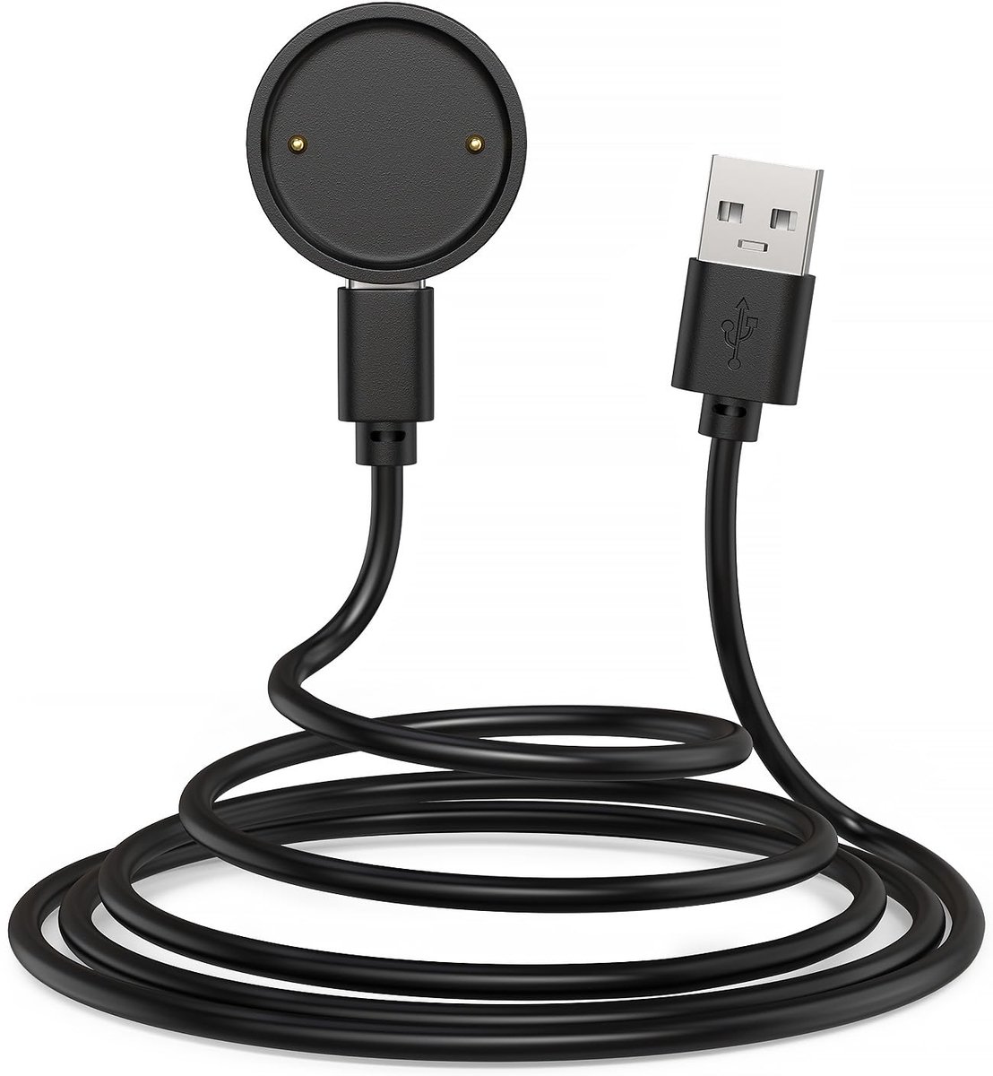SnelShoppen - USB A Oplaadkabel voor Sporthorloge, Compatibel met Activiteitstrackers, 1 Meter, Zwart, Ideaal voor Thuis en Onderweg
