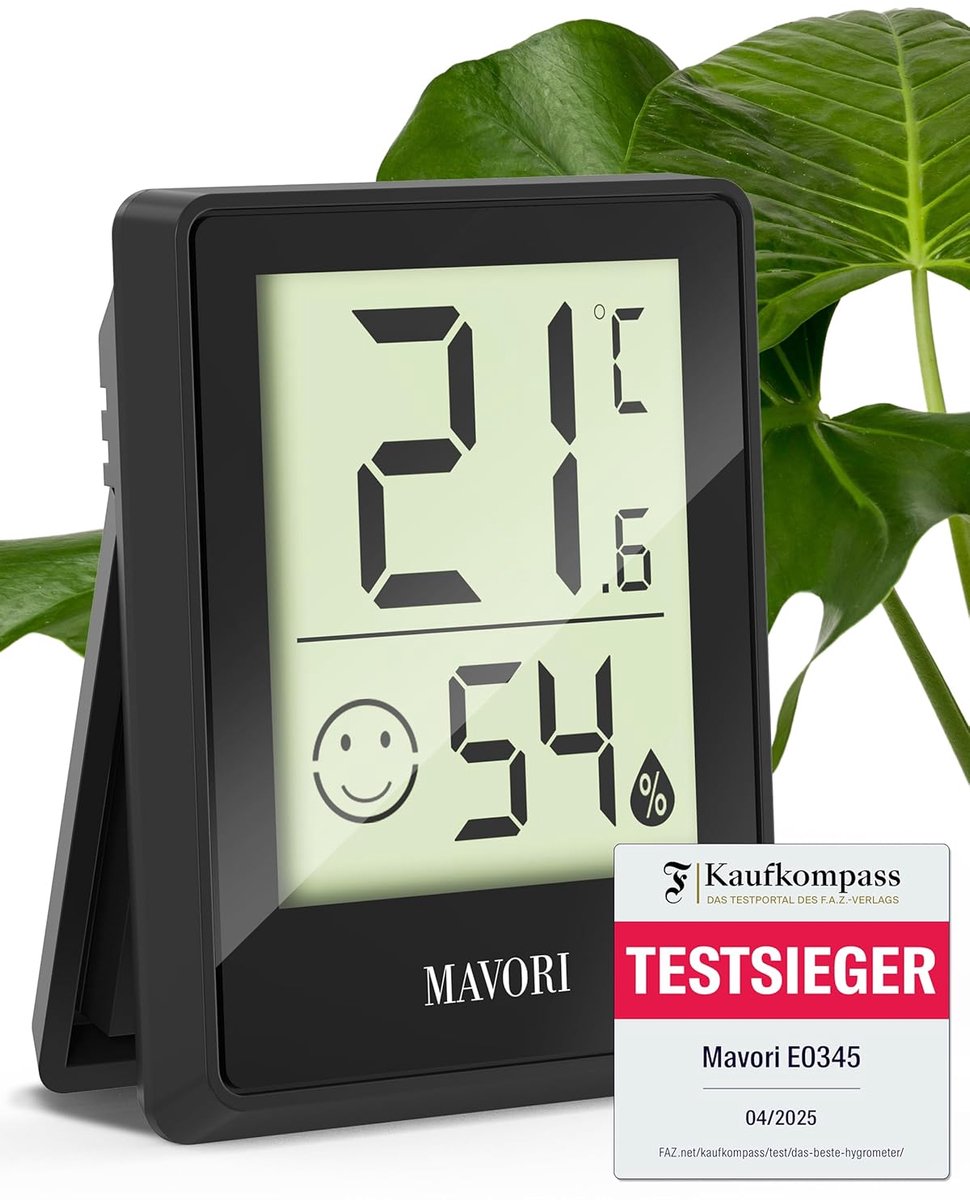 SnelShoppen - Digitale Thermometer Hygrometer - Hoge Precisie Kamertemperatuur en Vochtigheidsmeter - Compact en Stijlvol Design - Ideaal voor Thuis,