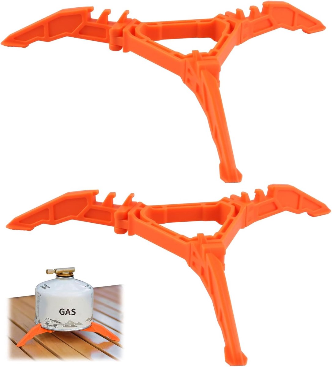 SnelShoppen - 2 Stks Gas Canister Stand Statief, Opvouwbare Camping Kachel Stand voor Stabiele Buiten Koken, Draagbare Brandstof Canister Houder voor