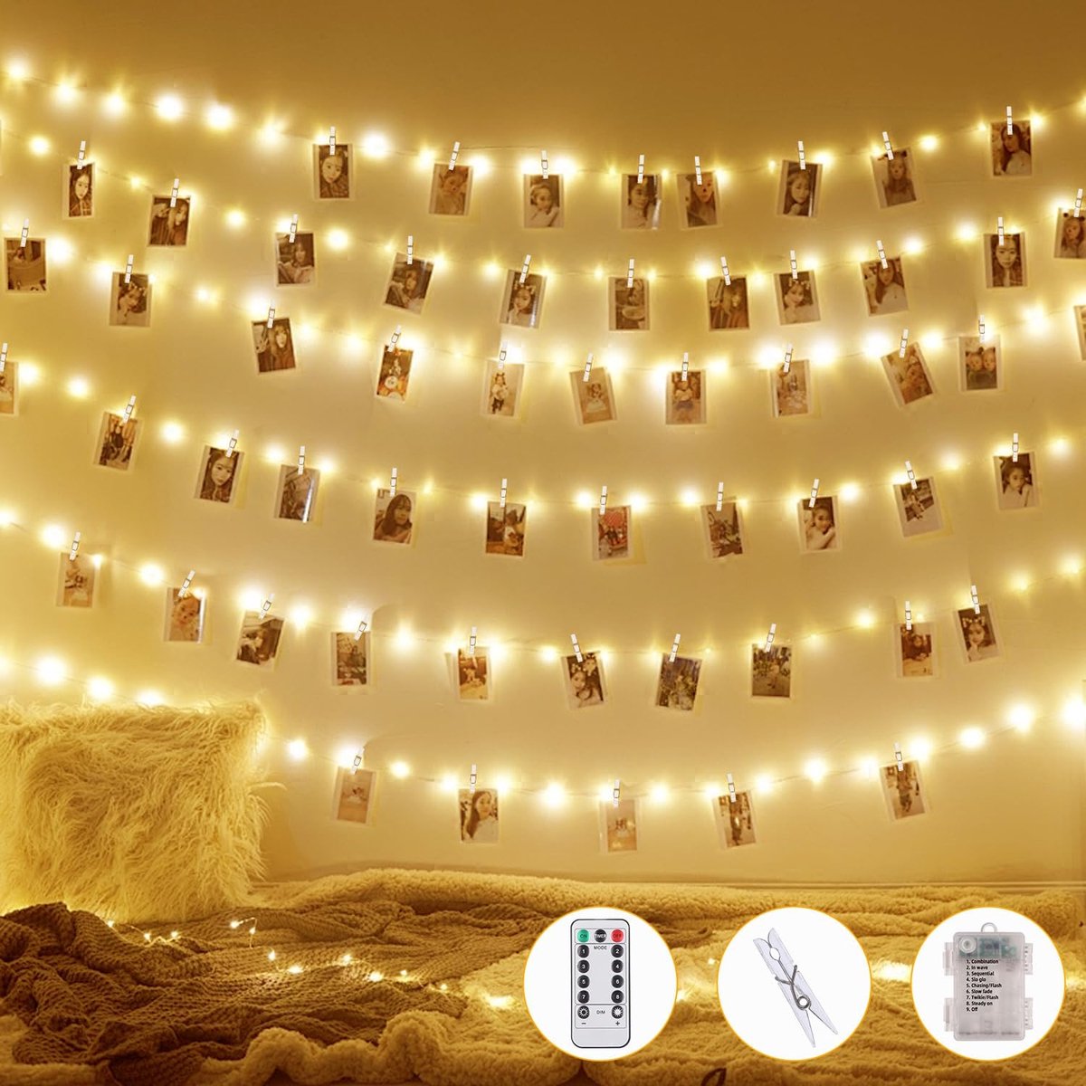 SnelShoppen - Ambient Light String 10M - Decoratieve Verlichting voor Feest, Tuin, Camping, Keuken, LED Lichten, Sfeerverlichting, Binnen en Buiten, W
