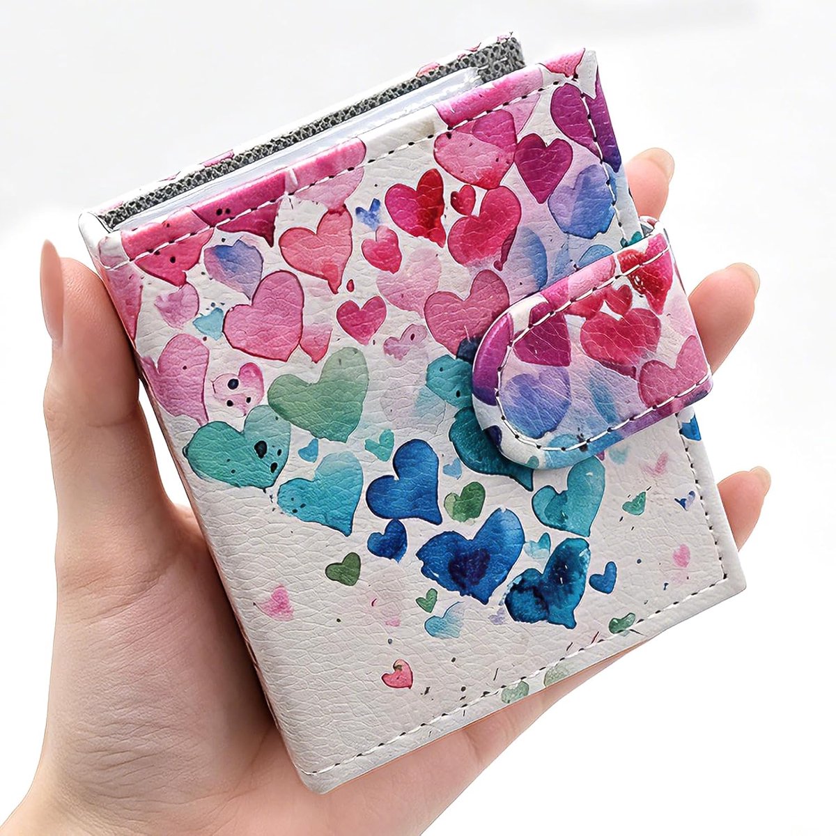 SnelShoppen - Instax Mini Fotoalbum met Hartpatroon, 52 Vakken voor 2x3 Foto's, Draagbaar Mini-Fotoalbum, Ideaal voor Herinneringen, Reissnapshots en