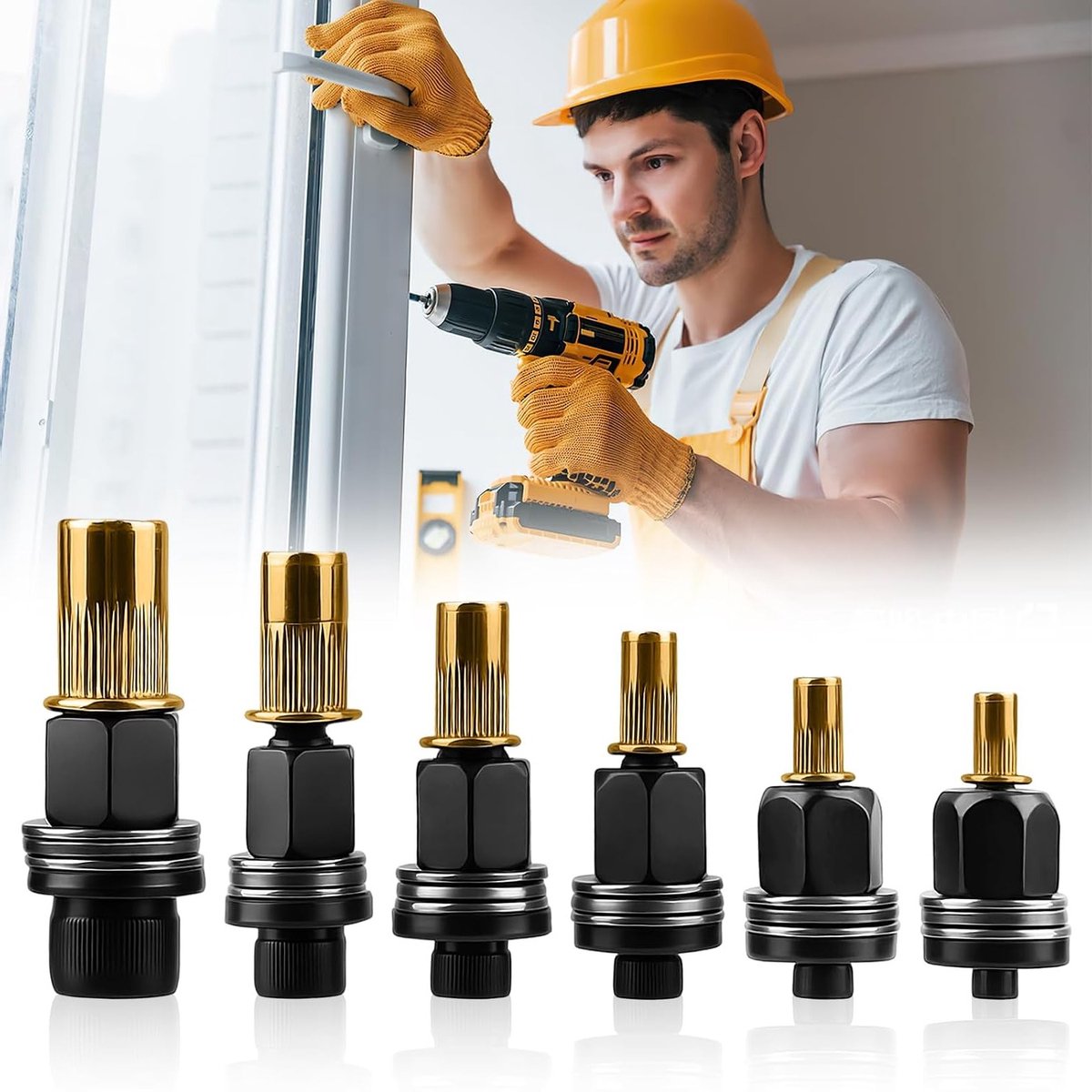 Set van 6 Handmatige Rivetkopmoeren voor Rilaces M3 M4 M5 M6 M8 M10 M12 - Inclusief Draadinsert en Handrivetmachine, Ideaal voor Klussen en Reparaties