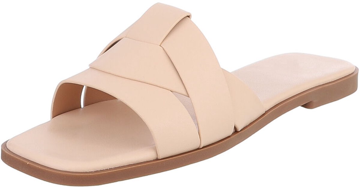 Dames slippers - gekruiste bandjes - instapmodel Mt:38