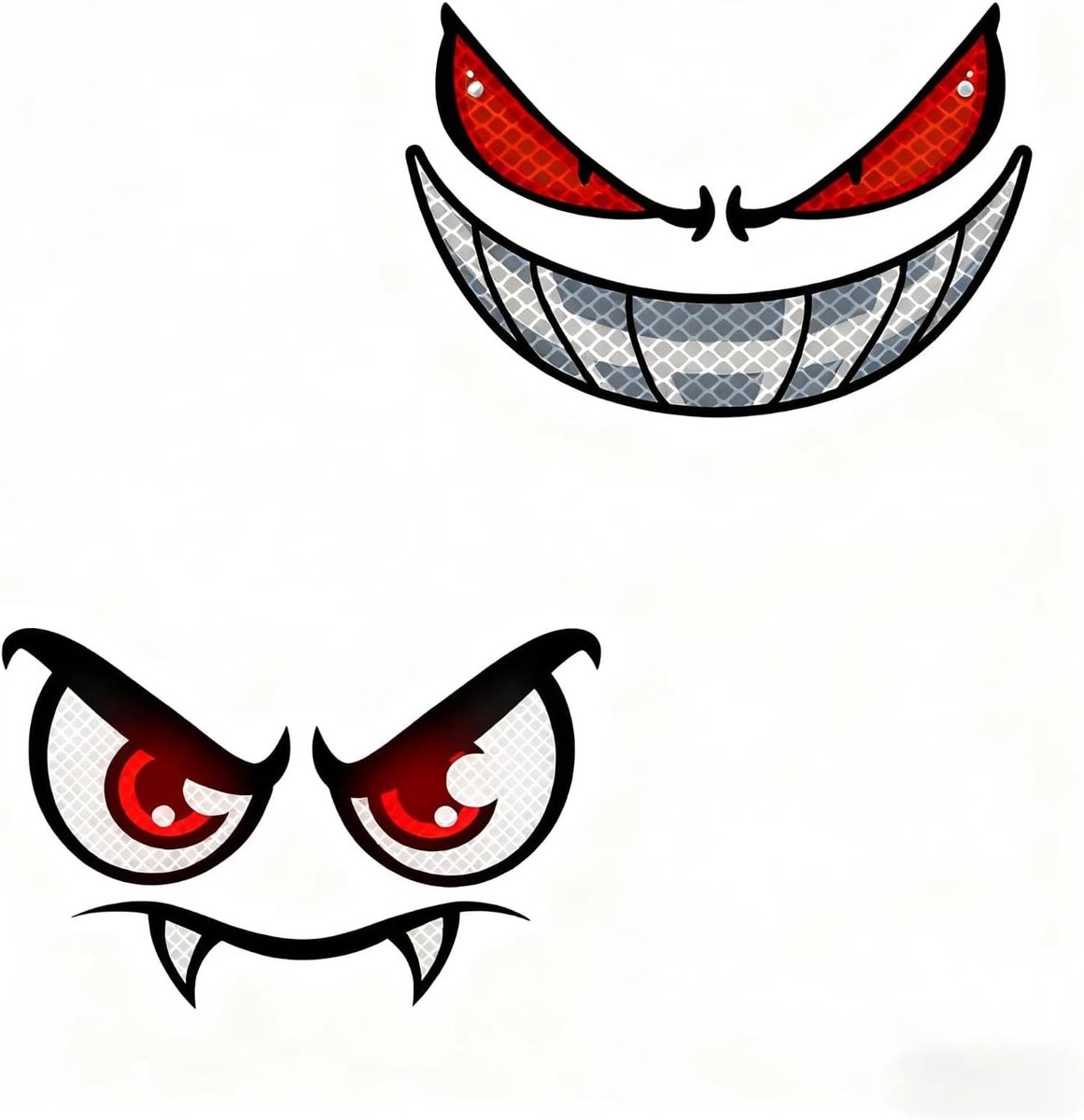SnelShoppen - 2 x Robot Maaier Sticker Oog Stickers PVC Reflecterende Stickers voor Grasmaaier en Motorhelm - Duurzaam en Waterdicht