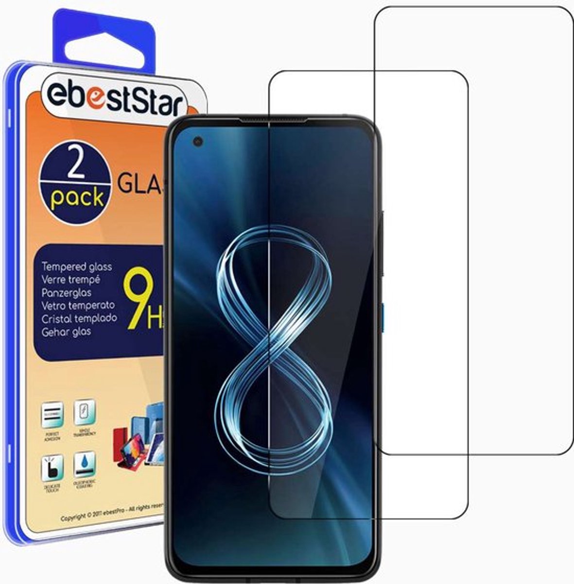 ebestStar - {2 Stuks} Gehard glas geschikt voor Asus Zenfone 8, Screen Protector Cover, Schermbeschermer Tempered Glass