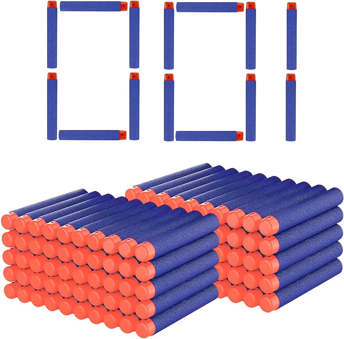 Pack van 100 vervangende schuimdartpijlen voor blasters, ideaal voor Nerf Elite 2.0, feestaccessoires en schietplezier