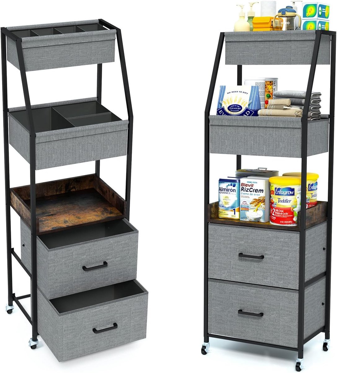 SnelShoppen - Draagbare Verschoontafel Organizer - Ruimtebesparend, Makkelijk Schoon Te Maken - Zwart - Ideaal voor Baby, Kinderen en Thuisgebruik